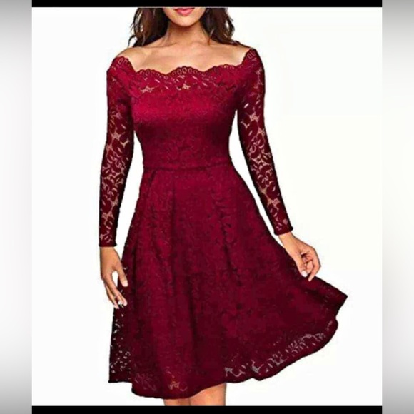 Dark red lace new dress without tags size fits l too strechy - Picture 1 of 1